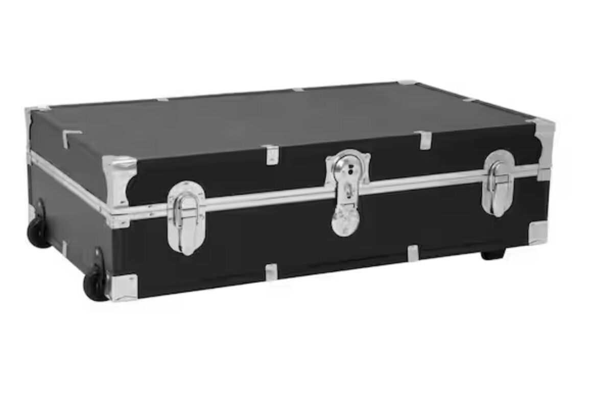 Seward Trunk Under the Bed Footlocker Black Storage Trunk
