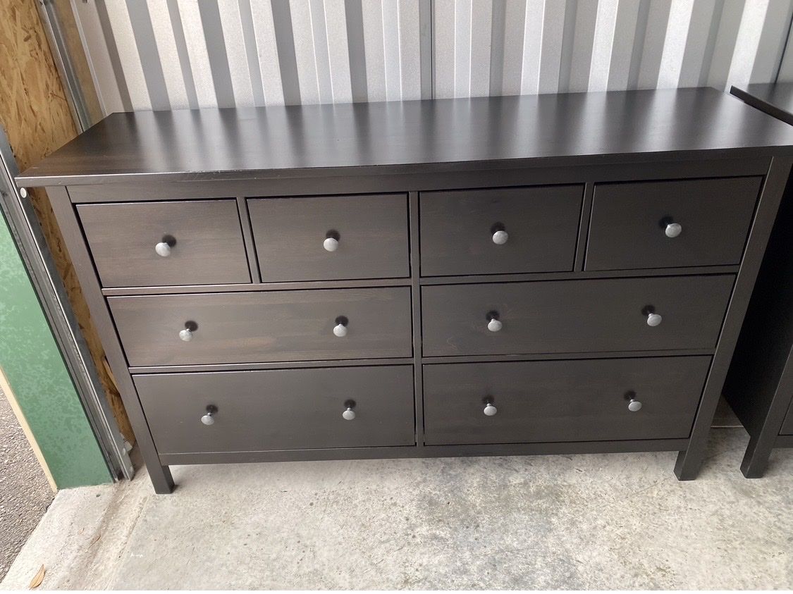 IKEA HEMNES Black-Brown 8-Drawer Dresser - Large Capacity Solid Wood 63x37 3/4 "