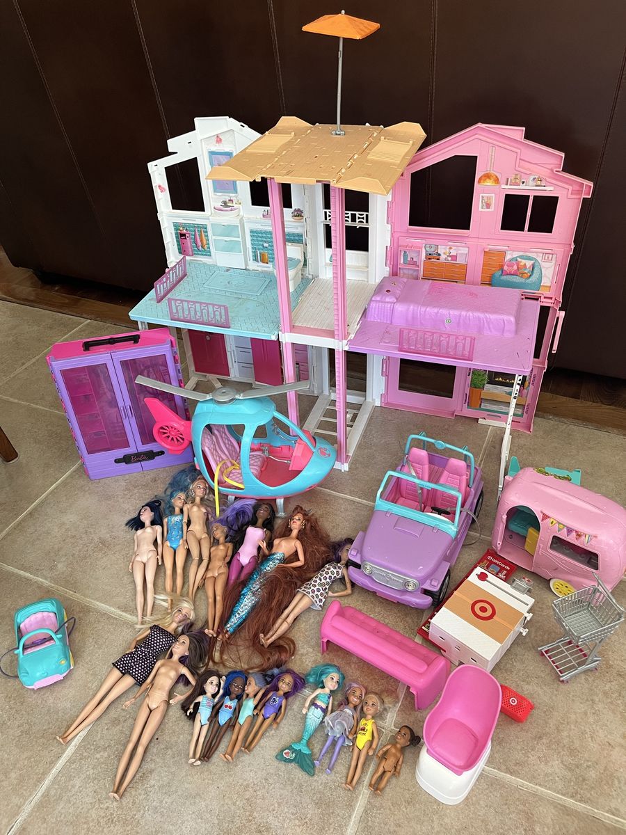 Big Barbie doll lot house, cars, furniture. $100 all of it! 