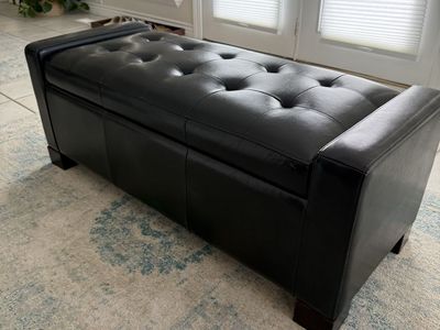Black Modern Tufted Storage Bench
