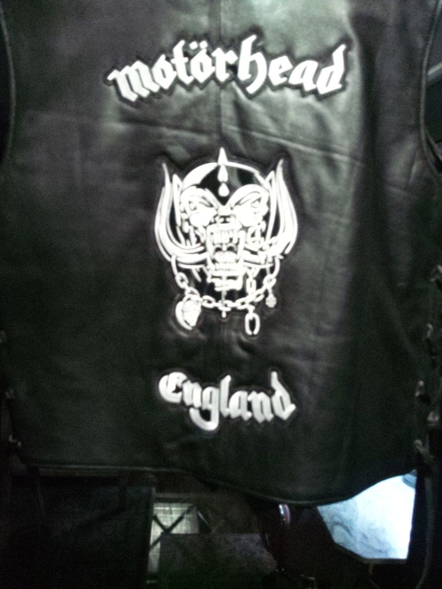Motorhead Leather Vest Black Size 2XL England Patches