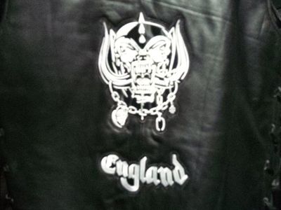 Motorhead Leather Vest Black Size 2XL England Patches