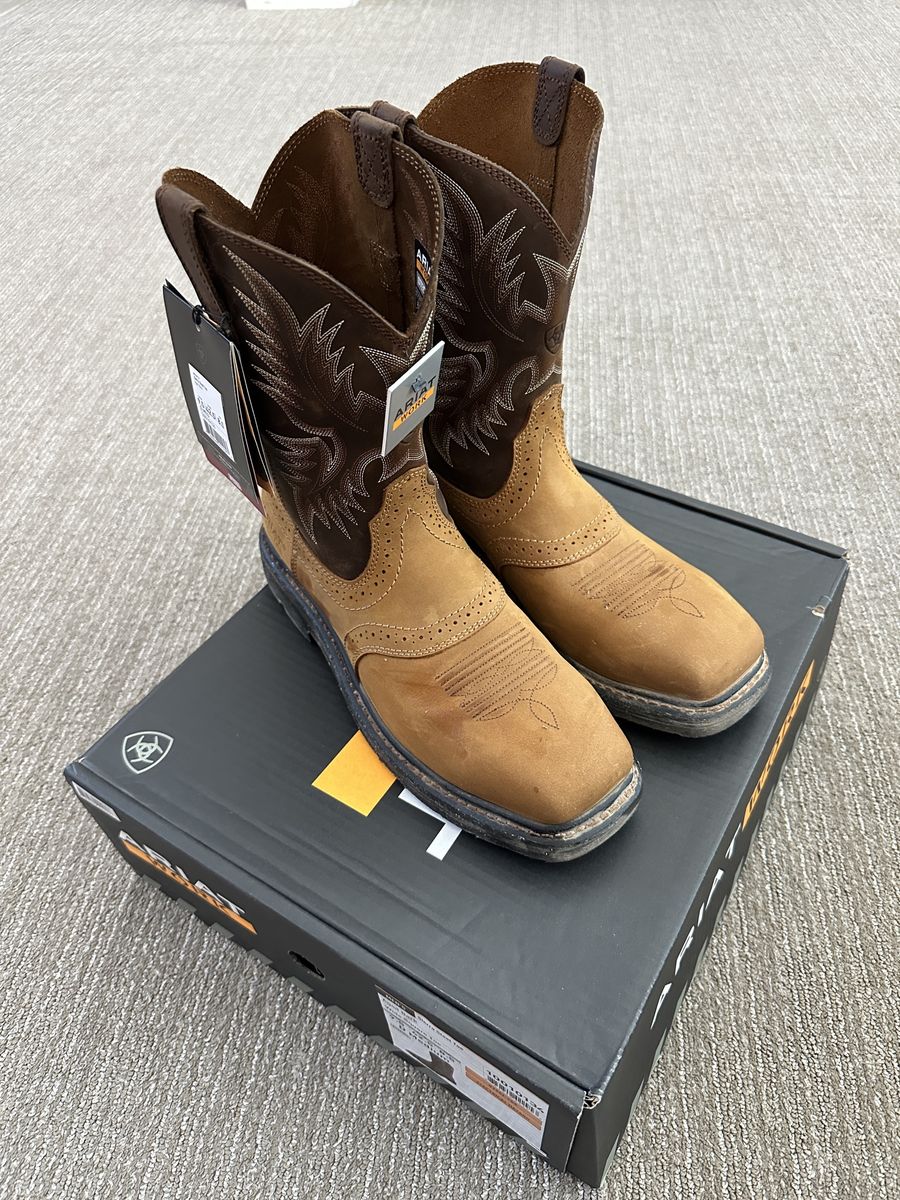 Ariat Sierra Steel Toe Work Boots Men's Size 9.5D Brown Leather New