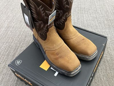 Ariat Sierra Steel Toe Work Boots Men's Size 9.5D Brown Leather New