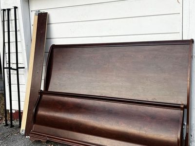 Wooden king Sleigh Bed Frame Set - Headboard, Footboard, and Side Rails