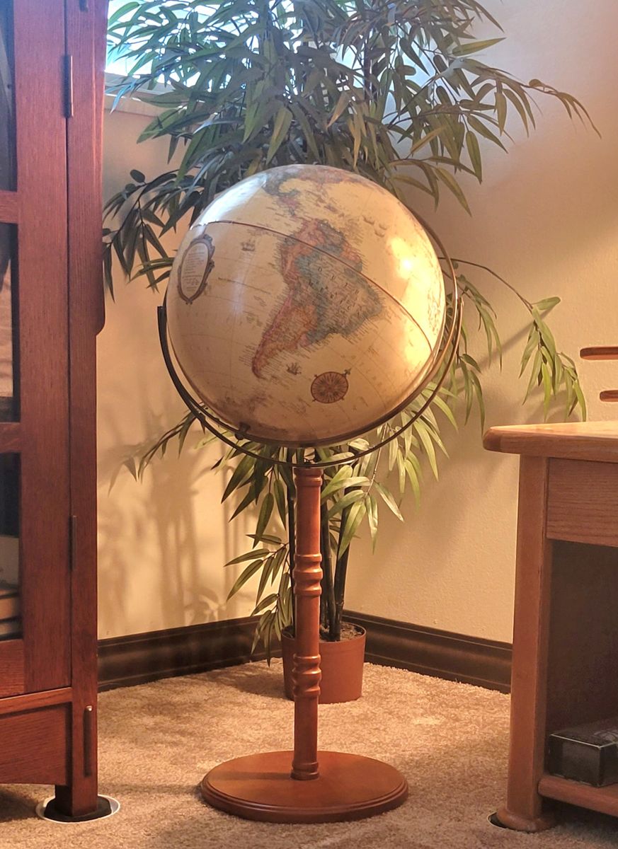 Replogle Commander II Floor Globe, Antique 16"