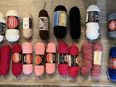 Lot of 19 Vintage Yarn - Various Colors. See photos for brands and colors