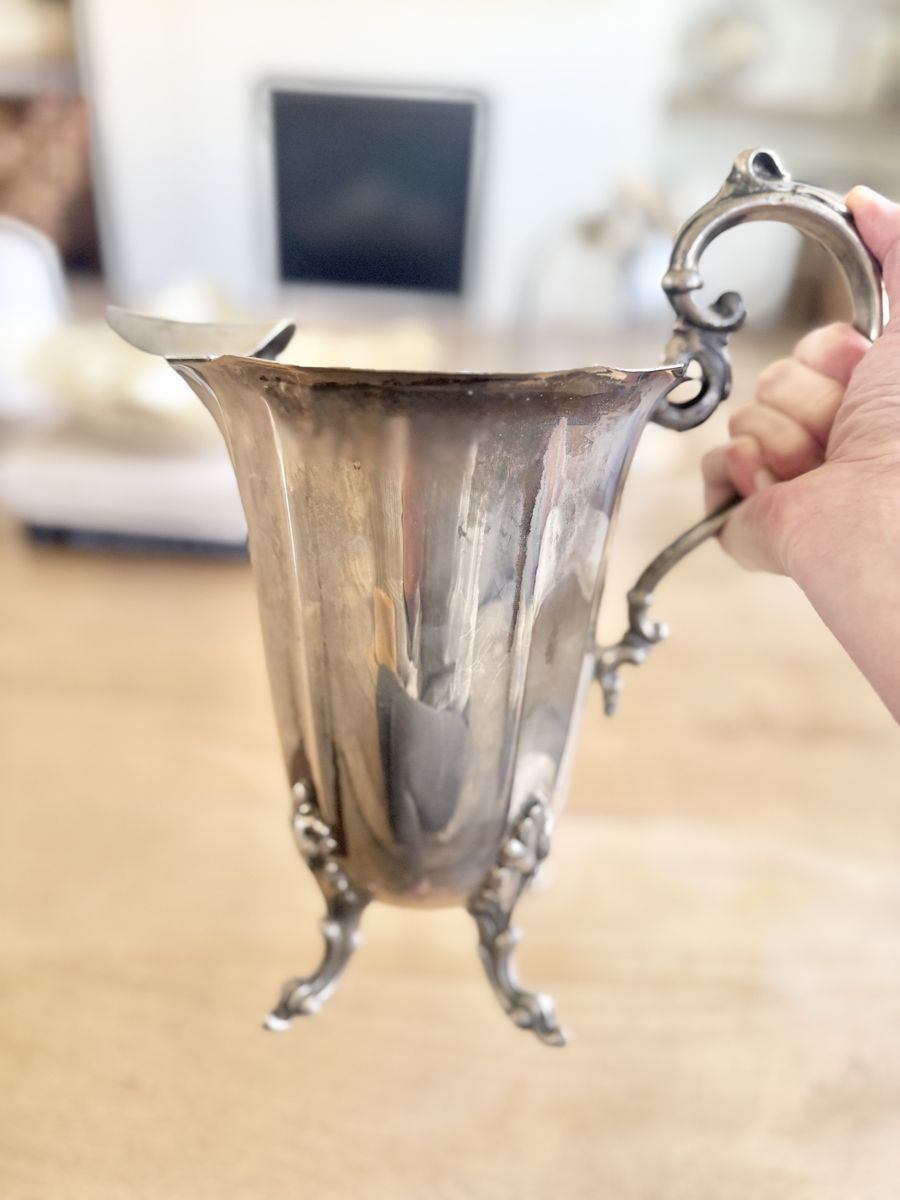 Gorgeous Silver Plated Water Pitcher Vase Decor