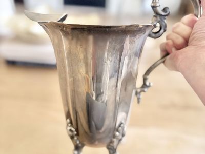 Gorgeous Silver Plated Water Pitcher Vase Decor