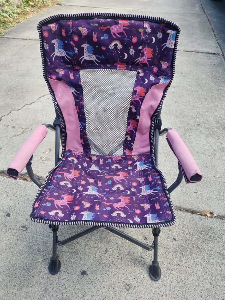 Kids Folding Camping Chair - Unicorn Print