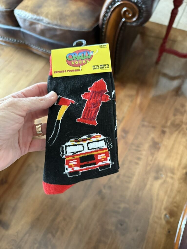 Crazy Socks Firefighter Socks Men's 6-12