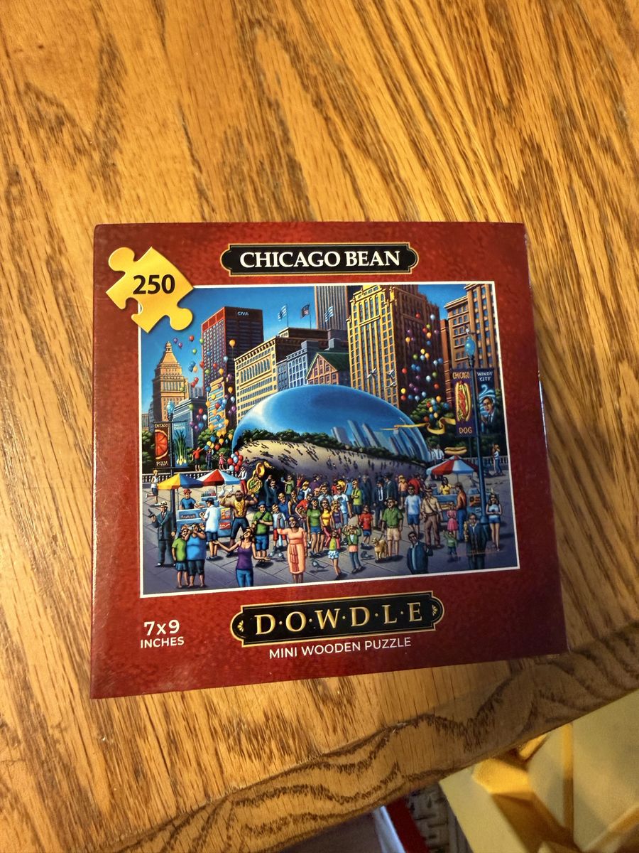 Dowdle Chicago Bean Mini Wooden Puzzle 250 Pieces, 7x9 Inches
