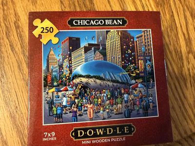 Dowdle Chicago Bean Mini Wooden Puzzle 250 Pieces, 7x9 Inches