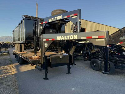 Over stocked Clearance Sale 2025 Walton deck over dump 20 ft goose neck Heavy Duty dully 25,900 gvw trailer tall walls