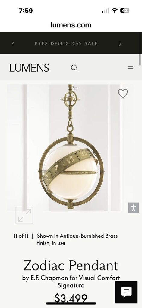 Visual Comfort Zodiac Pendant Light