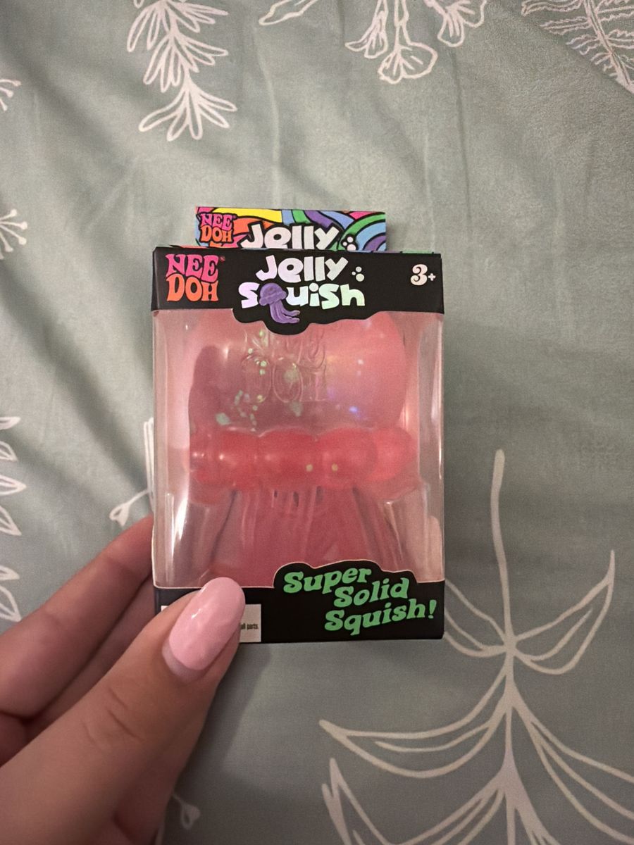 Nee Doh Jelly Squish Pink Super Solid Squish Stress Ball Toy New Ages 3+