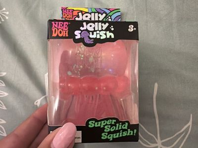 Nee Doh Jelly Squish Pink Super Solid Squish Stress Ball Toy New Ages 3+