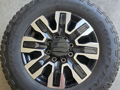 2026 GMC Sierra Denali 3500HD OEM 20” Wheels & Tires – LT275/65R20 Goodyear Wrangler TrailRunner AT – 8x180