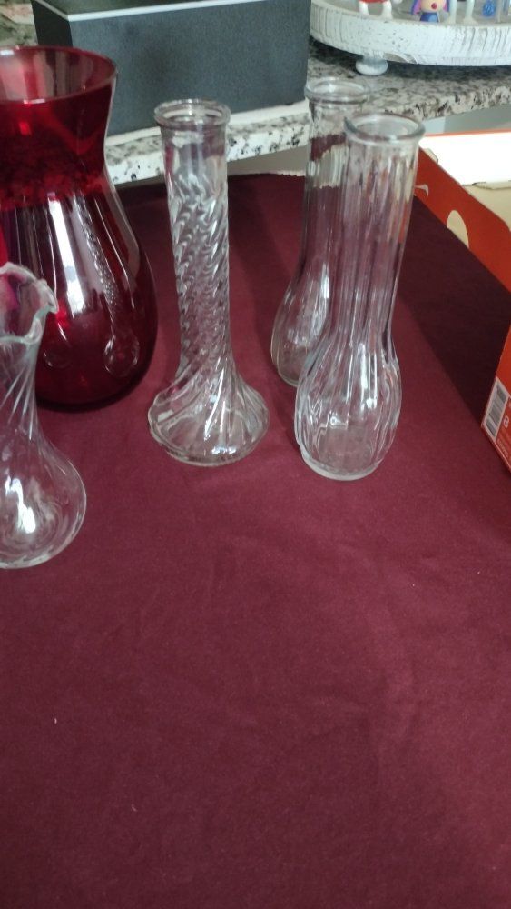 Assorted Glass and Ceramic Vases - Lot of Multiple Colors and Styles