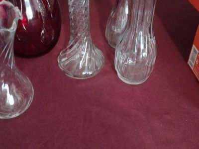 Assorted Glass and Ceramic Vases - Lot of Multiple Colors and Styles