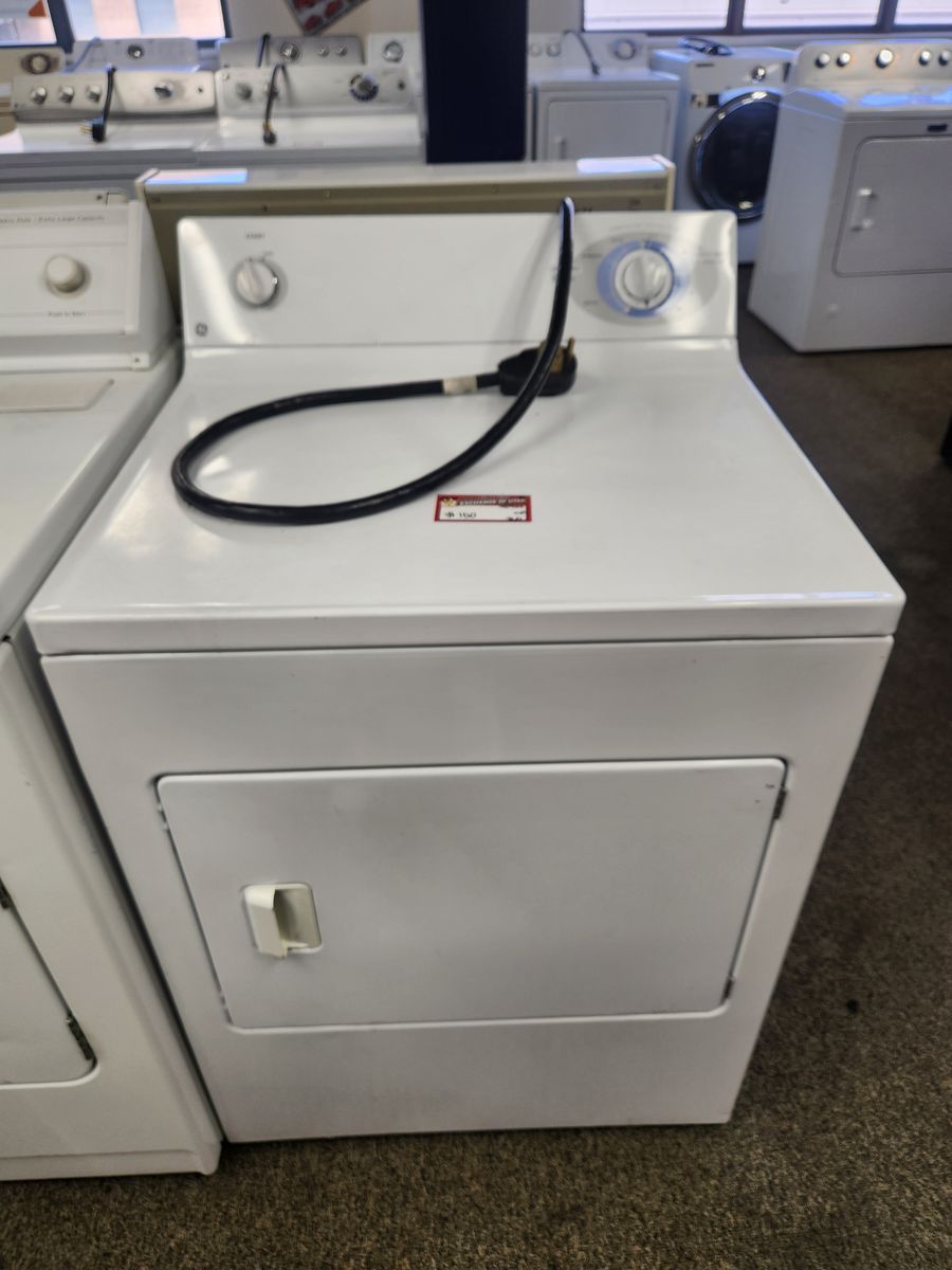 GE White Electric Dryer with Power Cord