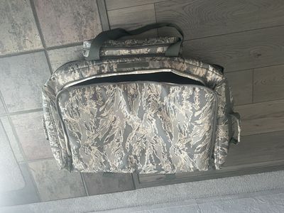 Military ABU Camo Rolling Deployment Duffle Bag with Wheels & External Pocket