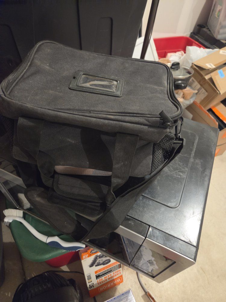 Unidentified Black Storage Bag/Tool Bag with Shoulder Strap - Used