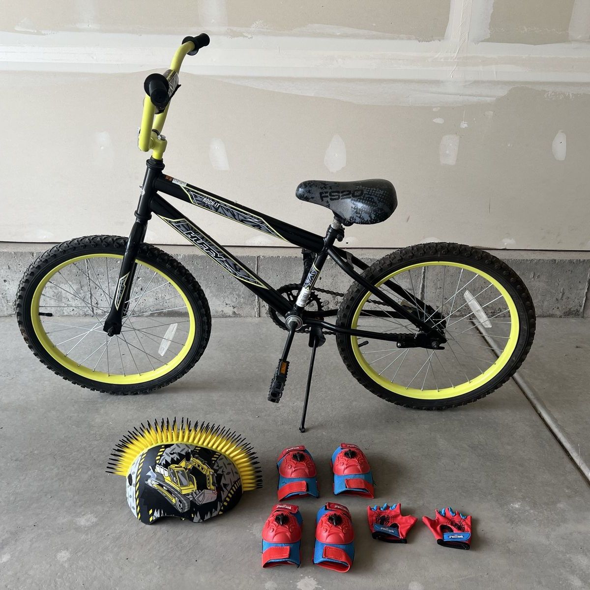Huffy Kids Bike w/ Helmet & Pads - , Good Condition