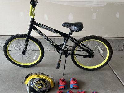 Huffy Kids Bike w/ Helmet & Pads - , Good Condition