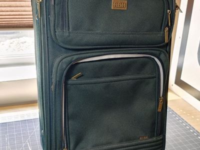 RBH Bi-Tek Rolling Carry-On Luggage Suitcase - Green with Gold Zippers