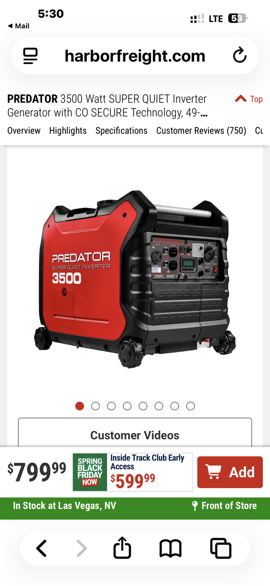 3500 W inverter/generator