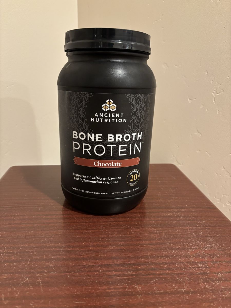 Ancient nutrition choc. Bone broth protein powder