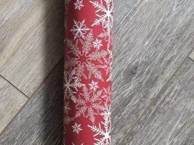 Red Christmas Snowflakes Wrapping Paper Roll