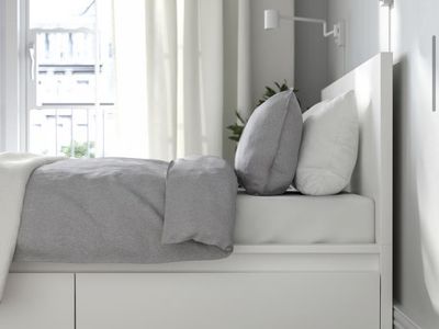 Queen Bed Frame and Mattress - Ikea MALM
