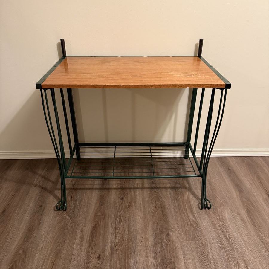 Vintage Wood & Metal Console Table / Entryway Table