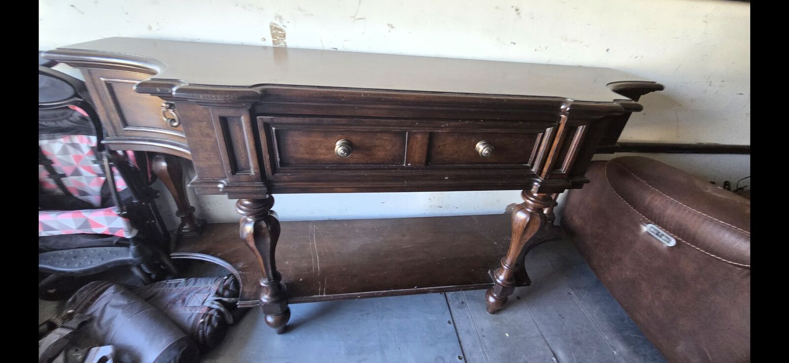 STANLEY dark brown coffee table/ entry way table.