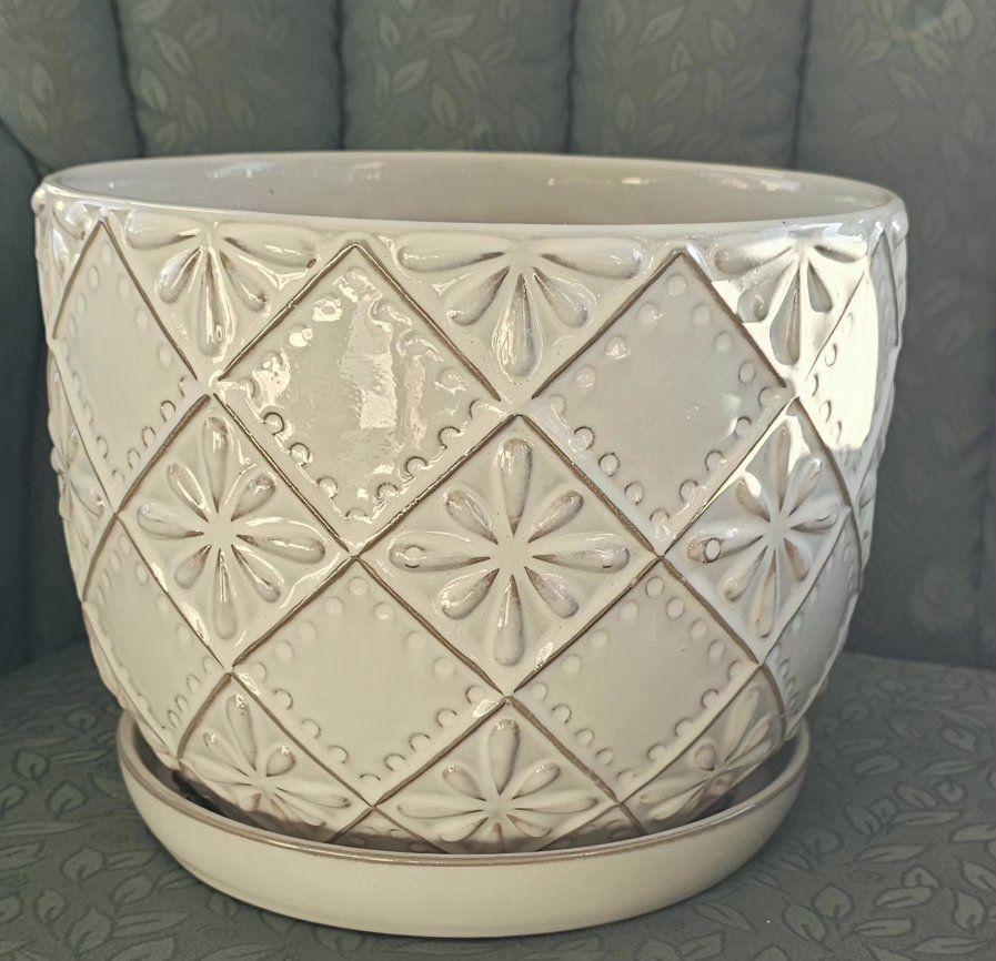 Planter with Saucer and Drainage Hole  8.5"×10"