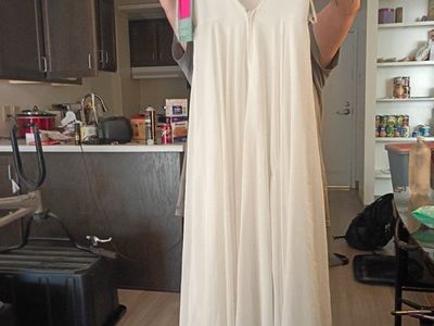 Stunning White Beaded Empire Waist Formal/Bridesmaid Dress - New with Tags, 100% Polyester
