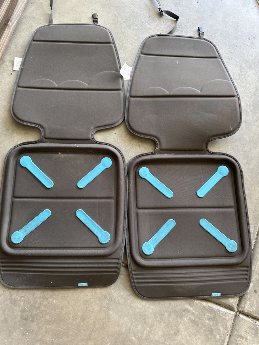 Brica Seat Guardian Car Seat Protector, 2-Pack, Gray/Blue, Anti-Slip, Easy Clean