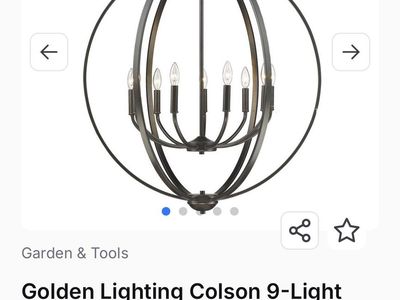 Golden Lighting Colson 9-Light Chandelier in Etruscan Bronze 31"W x 35"H