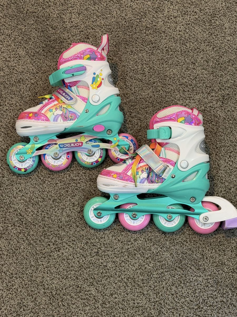 Rainbow Inline Skates for Girls Ages 6-12