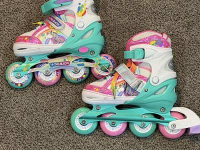 Rainbow Inline Skates for Girls Ages 6-12