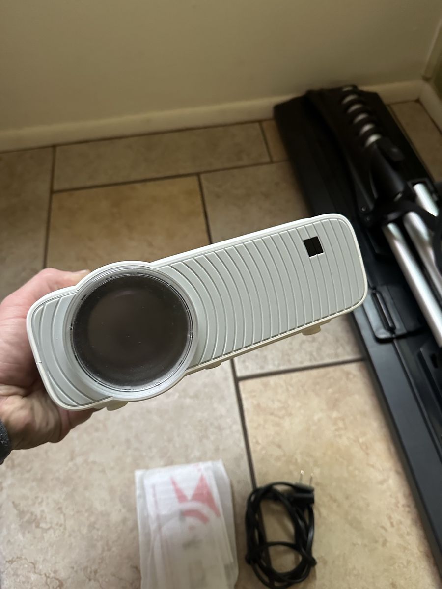 ABOX White Projector with Portable Projection Screen
