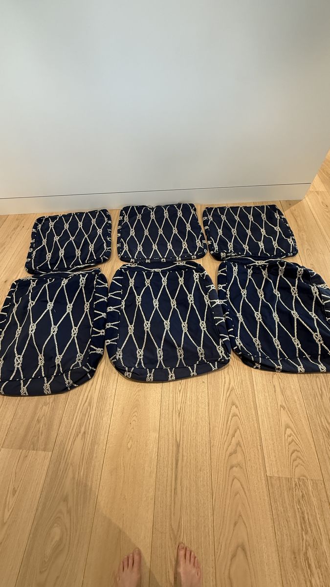 Nautical cushion covers for outdoor couch