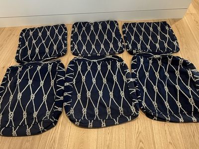 Nautical cushion covers for outdoor couch