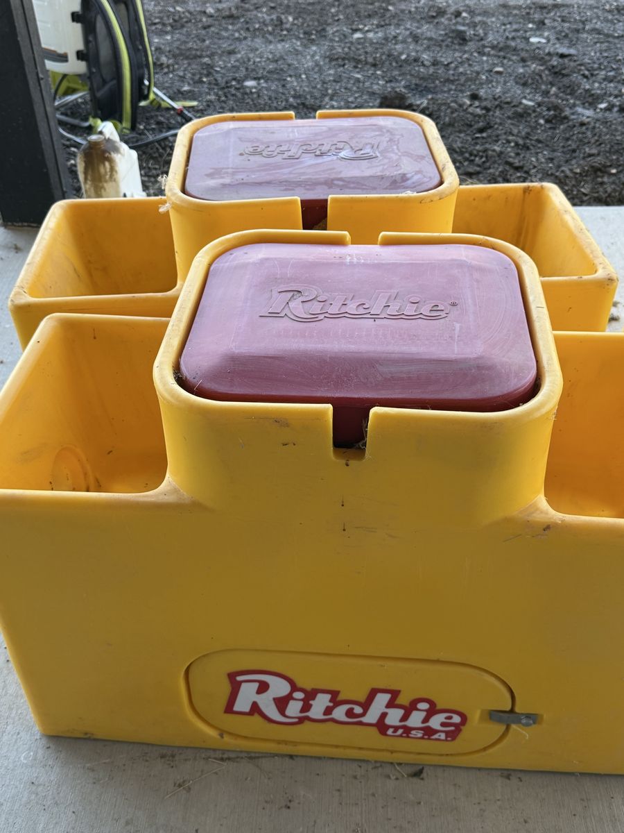 New Ritchie WaterMatic 150 Yellow Livestock Fountain - Automatic 4.2 Gallon Waterer for Farm Animals