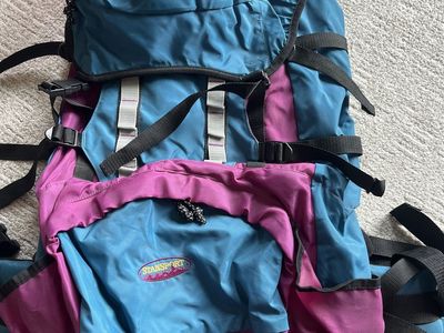 Stansport Teal & Purple Hiking Backpack with Multiple Compartments