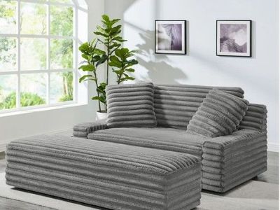 Thomasville Wills Fabric Oversize Chair with Storage Ottoman 1783243 #102200