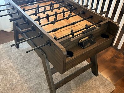 Sturdy Foosball Table - Dark Wood Finish, Regulation Size.