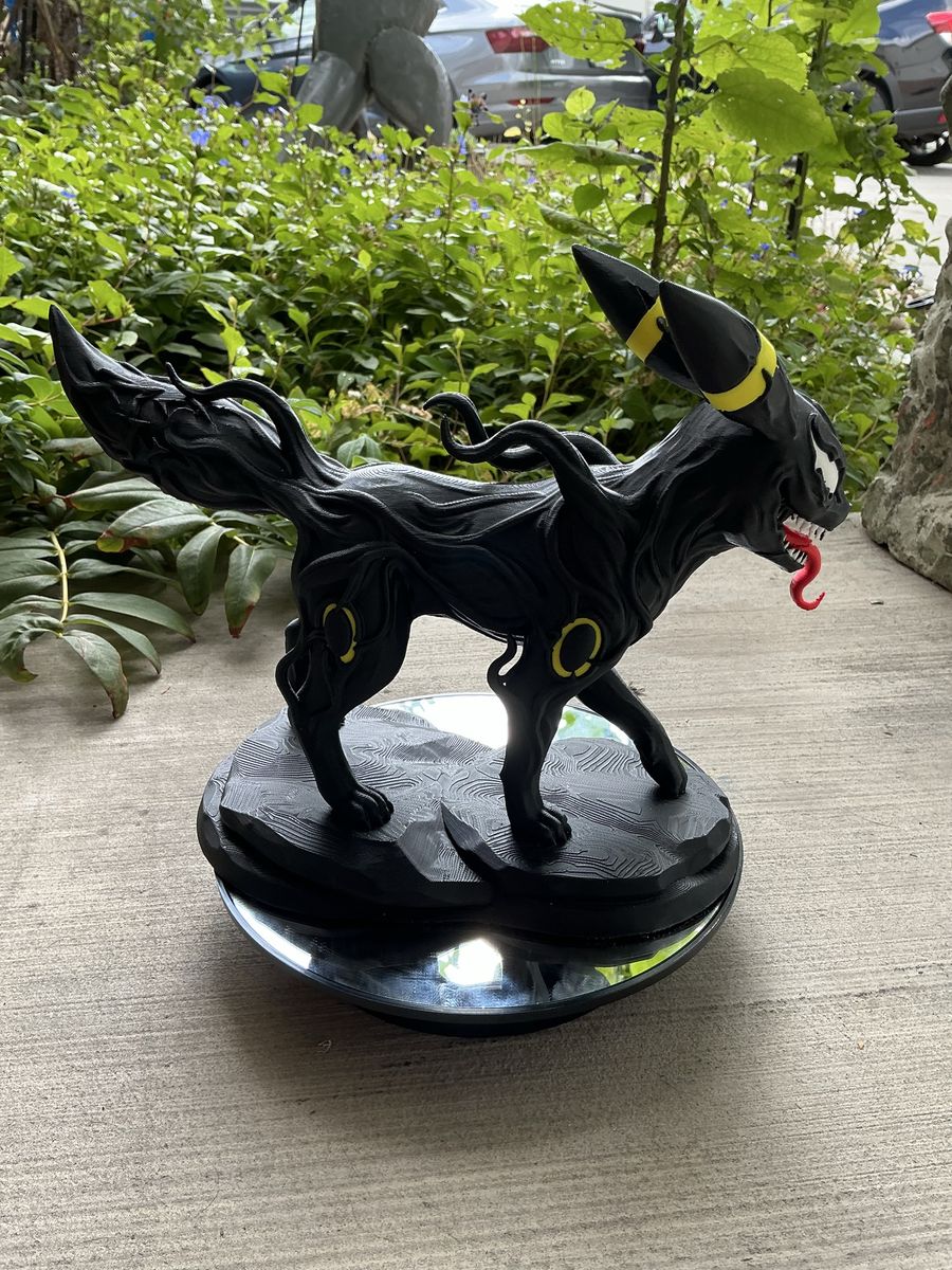Custom Venom Umbreon Pokemon Figurine - Unique Fan Art Statue